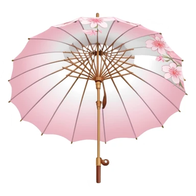 A beautiful pastel pink and white Sakura parasol  sticker