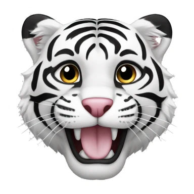 black and white heart tiger sticker