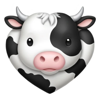 Cute heart with cow print pattern sticker