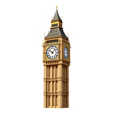 Cinematic Realistic Big Ben Landmark Emoji, showcasing the historic clock tower in exquisite detail rendered with dynamic lighting and rich textures that highlight its timeless grandeur. sticker