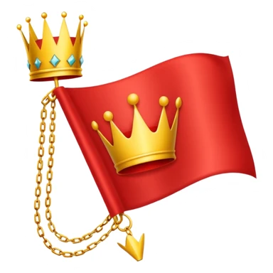red flag with a crown on  with a yellow square chains inside sticker