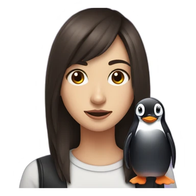 girl streaming on twitch with a penguin sticker