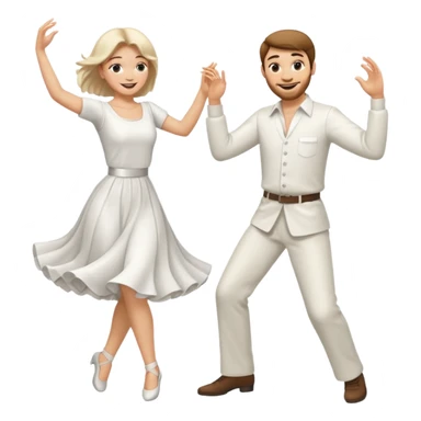 Man and woman dancing white sticker
