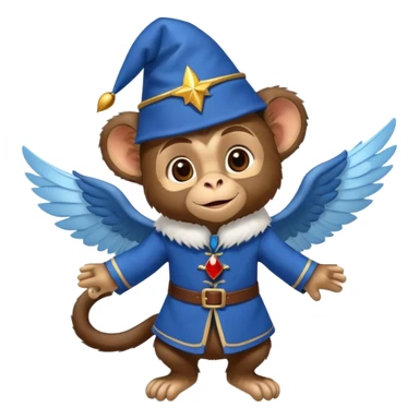 Flying monkey with wings, blue uniform, and fez hat from Wizard of Oz sticker
