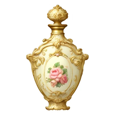 Vintage rococo perfume pale white sticker