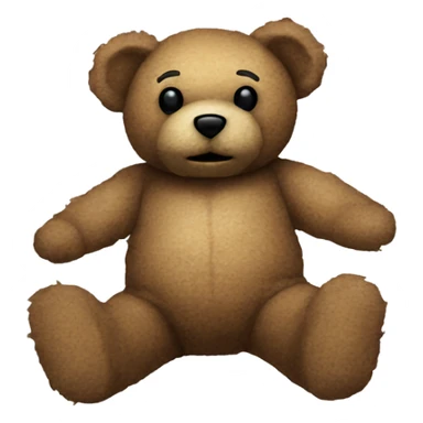 coquette aesthetic, old looking destroyed worn teddy bear sticker