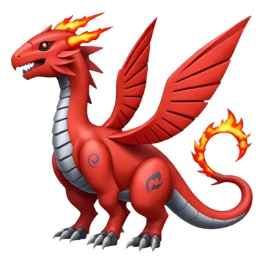 Skarmory-Salamence-Guilmon-Rhyperior-Herdier-fusion (full body) sticker