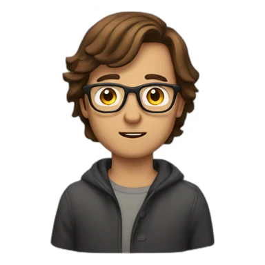 brown-haired man wearing glasses who can't get a key into a lock sticker