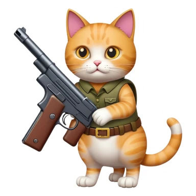 cat with a gun sticker