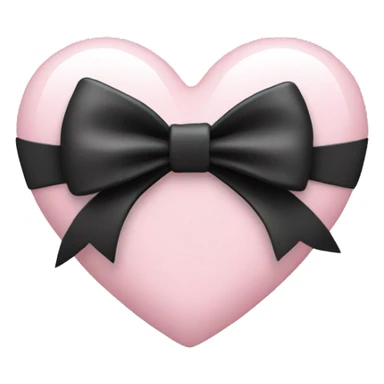 light pink heart with a black bow  sticker