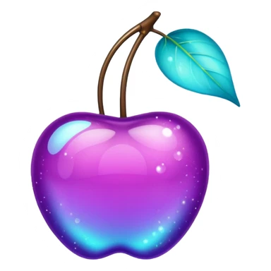 glitter purple and cian cherry sticker