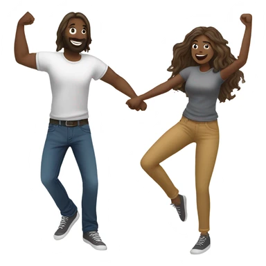 White Couple dancing to edm under laser light show sticker