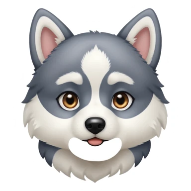 perrito husky con orejas negras cabeza  blanca y heterocromia sticker