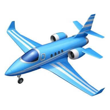 A compact jet with a blue-striped body and angled wings, climbing upward with steady power.
 sticker