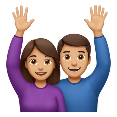 Mom and dad emoji throwing their hands up like they don't know sticker