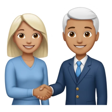 Dos personas dandose la mano como agradecimiento, una persona de color y una persona blanca sticker