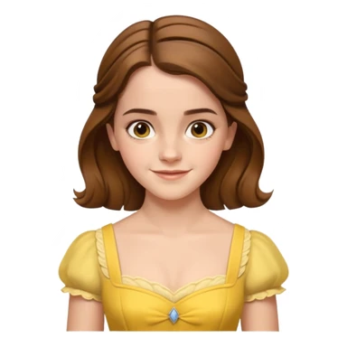 emma watson long hair as belle Cinematic Realistic sticker
