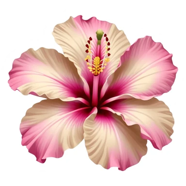Pink and beige hibiscus flower  sticker