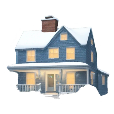 Snow on a cape cod house  sticker