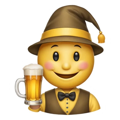 Ein lachender Smilie mit Bierglas und Gamsbart Hut sticker