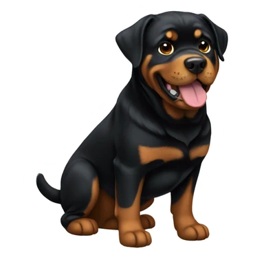 Create me a cute Rottweiler that you can see in its entirety  sticker