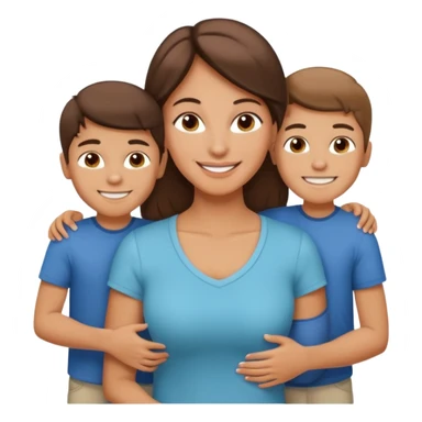 Light brunette fit mom with 3 sons sticker