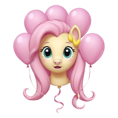 fluttershy mlp pastel balloons floating above its mane. sticker