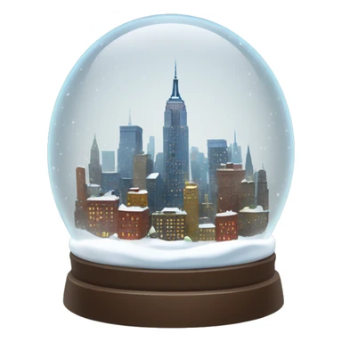 new york city snow globe, 4k, no background sticker