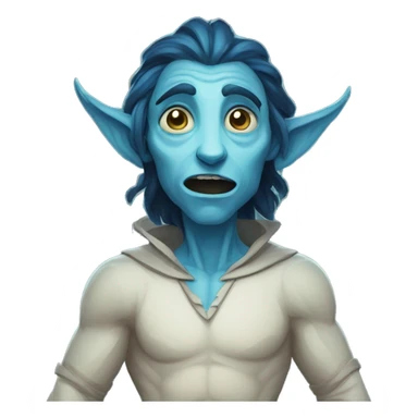 surprised stunned, firbolg spectral giant blue sticker