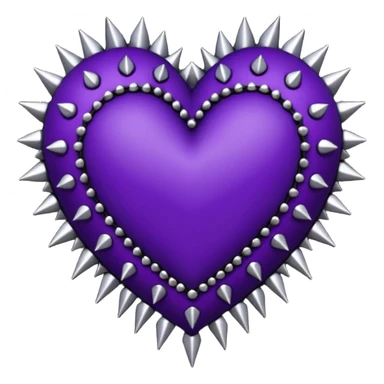 goth heart with purple lace and silver spikes sticker