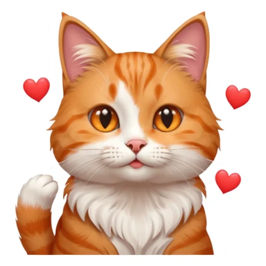 O pisica trimite pupici cu inimioare Sorinei sticker