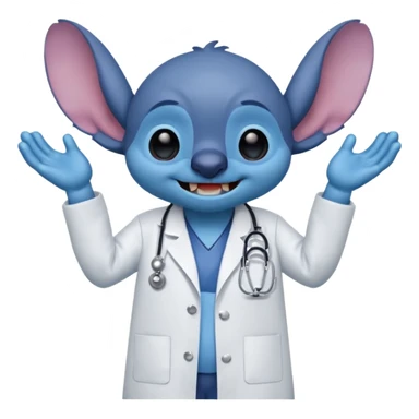 stitch com fantasia de medico sticker