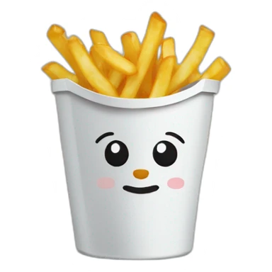 chat sur une poubelle avec de frites sticker