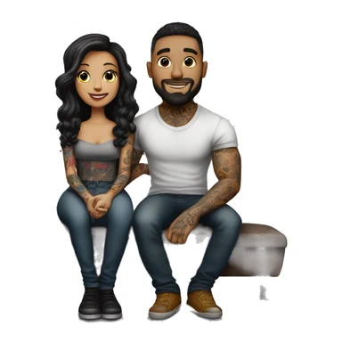 Romantic movie theater date for beautiful tattooed couple sticker