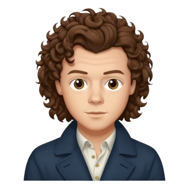 Harry Styles with curly hair sticker