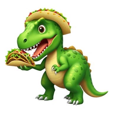 Un dinosaurio comiendo tacos  sticker