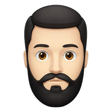 Hombre blanco con barba negra sticker