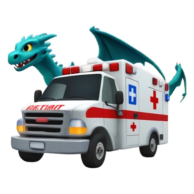 Night fury dragon driving an ambulance inside ambulance as an Emt sticker