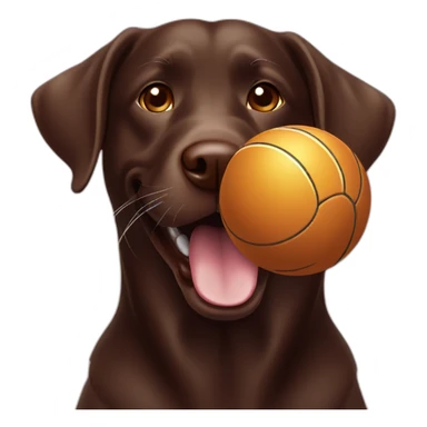 Chocolate labrador playing with ball sticker