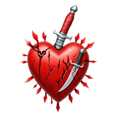 The real heart stabbed with a dagger sticker