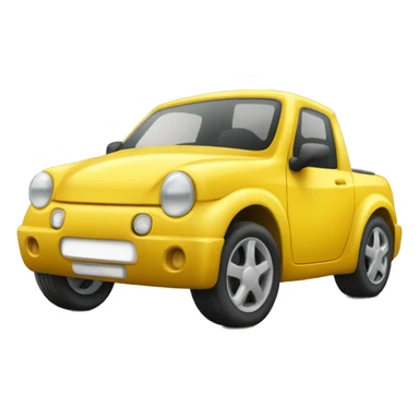 petite voiture jaune de côté sticker