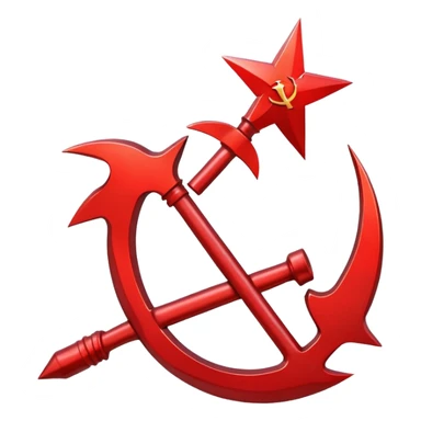 Red hammer and sickle symbol sticker