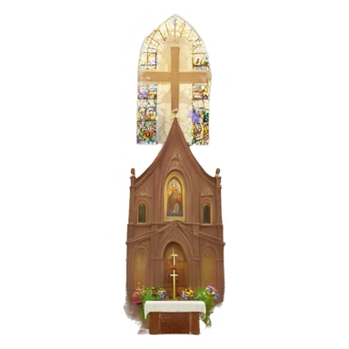 Iglesia con flores sticker