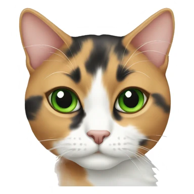 calico cat with green eyes sticker