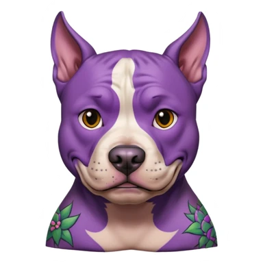 very tattoed face pitbull dog with purple spiky hair sticker