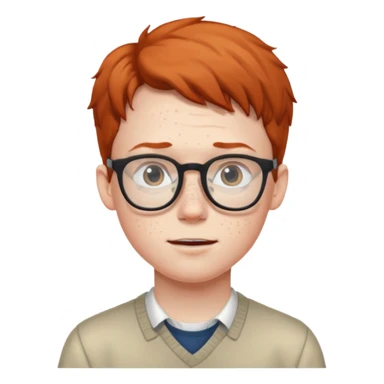 Nerdy boy with glasses sticker