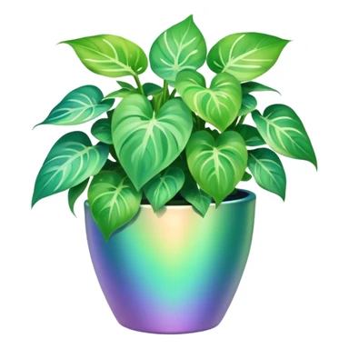 pastel pothos in iridescent pot sticker