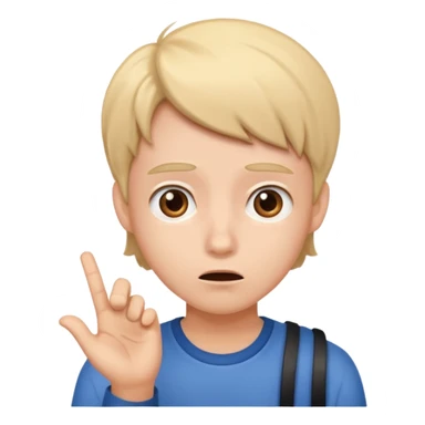 student with a confused expression asking a question sticker