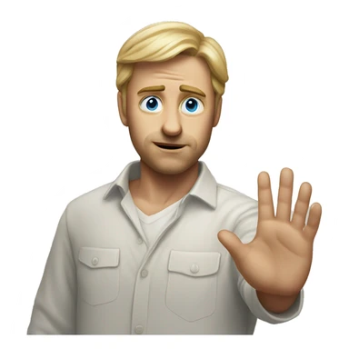 Strange and desperate looking white man reaching his hand out sticker