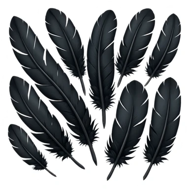 bundle of black feathers sticker